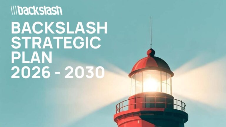 The lighthouse from the cover of the BACKSLASH Strategic Plan 2026-2030